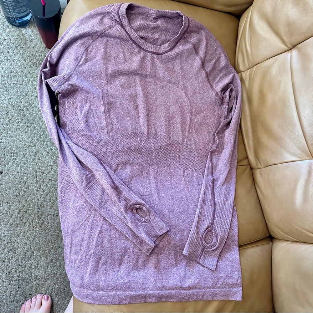 Lululemon Long Sleeve Swiftly 10 Heather’s purple red vintage regular